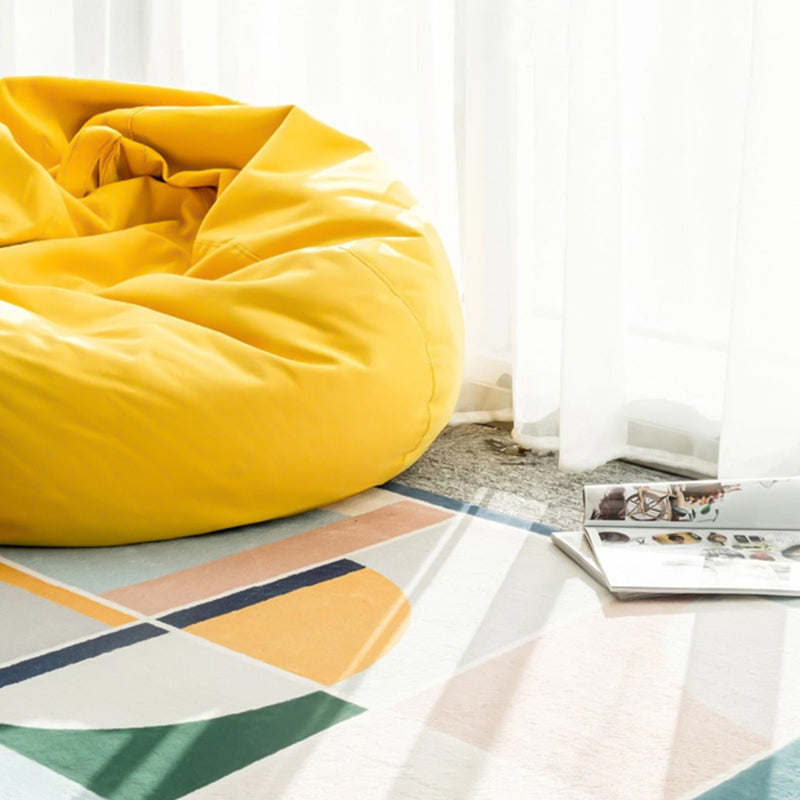 Cute Bedroom Rug Multicolored Cartoon Print Indoor Rug Polyester Anti-Slip Back Pet-Friendly Carpet