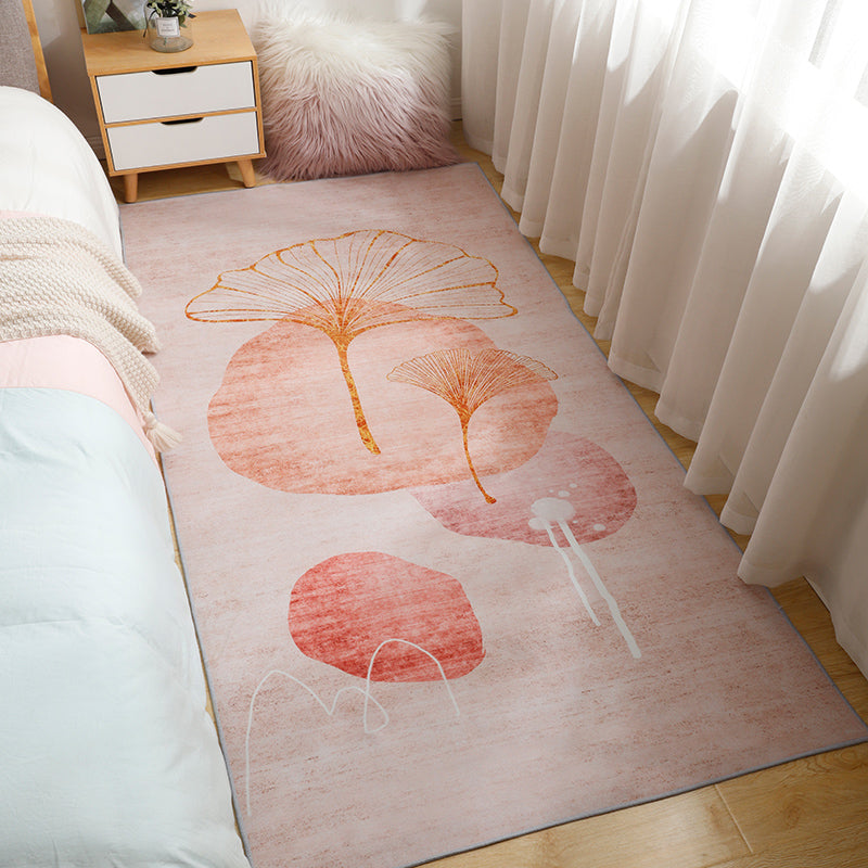 Casual Kids Room Rug Multicolor Cartoon Pattern Indoor Rug Cotton Blend Non-Slip Pet Friendly Area Rug