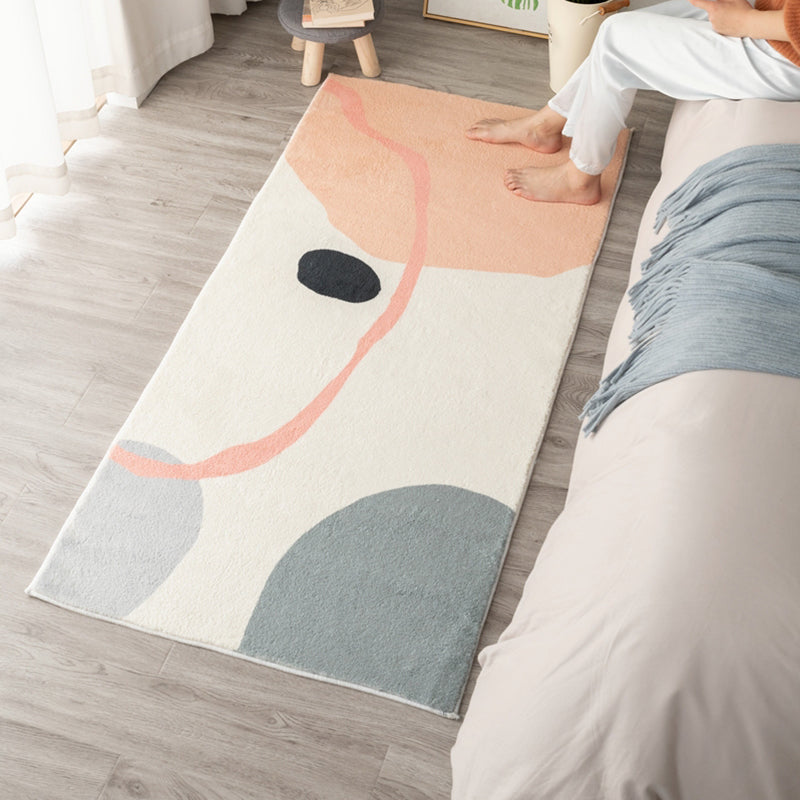 Western Room Carpet Multicolor Color Block Carpet Cotton Blend Pet Friendly Easy Care Washable Indoor Carpet