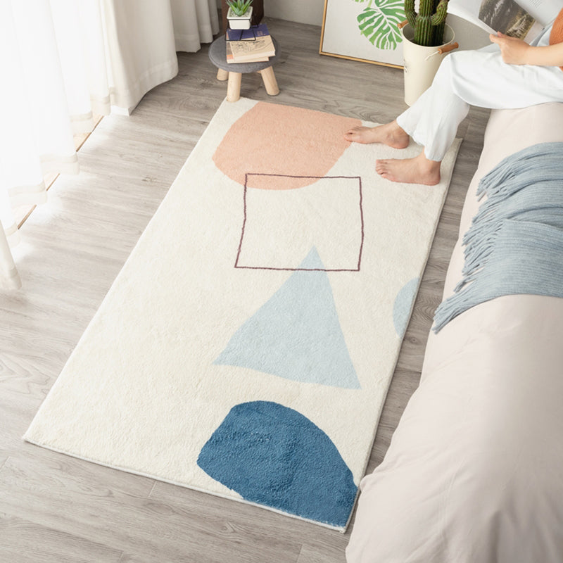 Western Room Carpet Multicolor Color Block Carpet Cotton Blend Pet Friendly Easy Care Washable Indoor Carpet