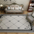 Scandinavian living room rug Multicolored checkered pattern Printed rug Polyester Non-slip Pet-friendly rug