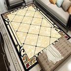 Contemporary living room rug Multicolored check pattern Indoor rug Polyester Non-slip back Stain-resistant rug