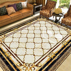 Multicolored Novelty Rug Cotton Blend Plaid Pattern Area Rug Non-Slip Pet Friendly Carpet for the Living Room