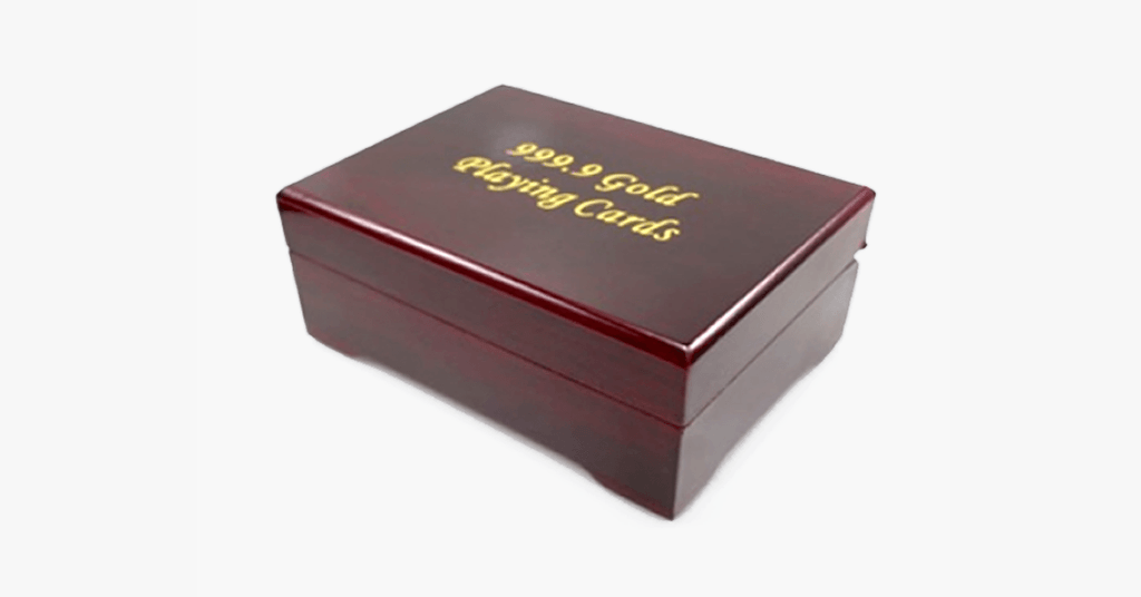 24K gold-plated playing cards with optional case