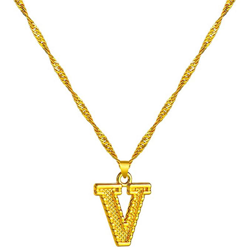 18K gold-plated initial letter necklace