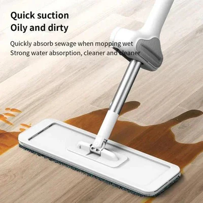 Hands-Free Flat Mop with Slim Design and Self-Wringing System