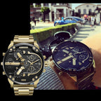 Stainless Steel Chronograph Quartz Watch – Elegant Men’s Luxury Timepiece