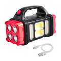 3-in-1 emergency flashlight with USB charging and carrying handle