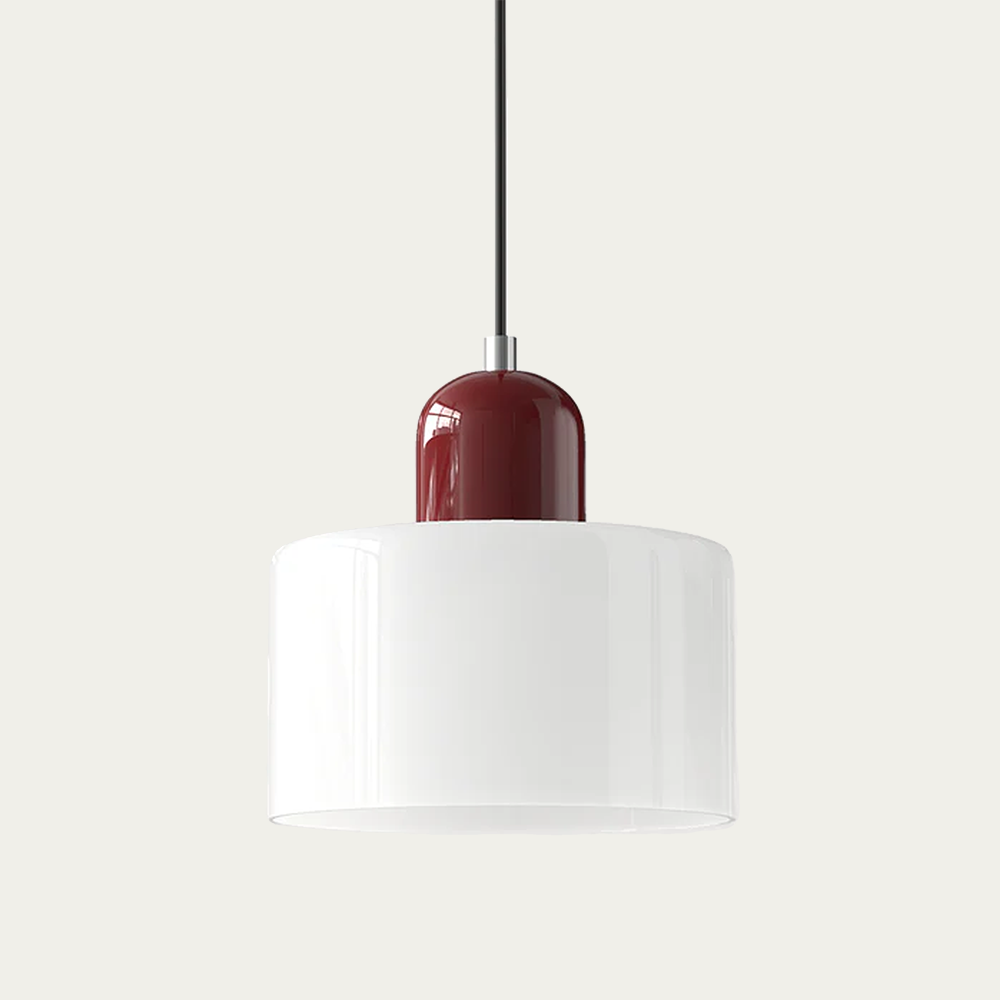 Glass light in subtle colors of the kitchen