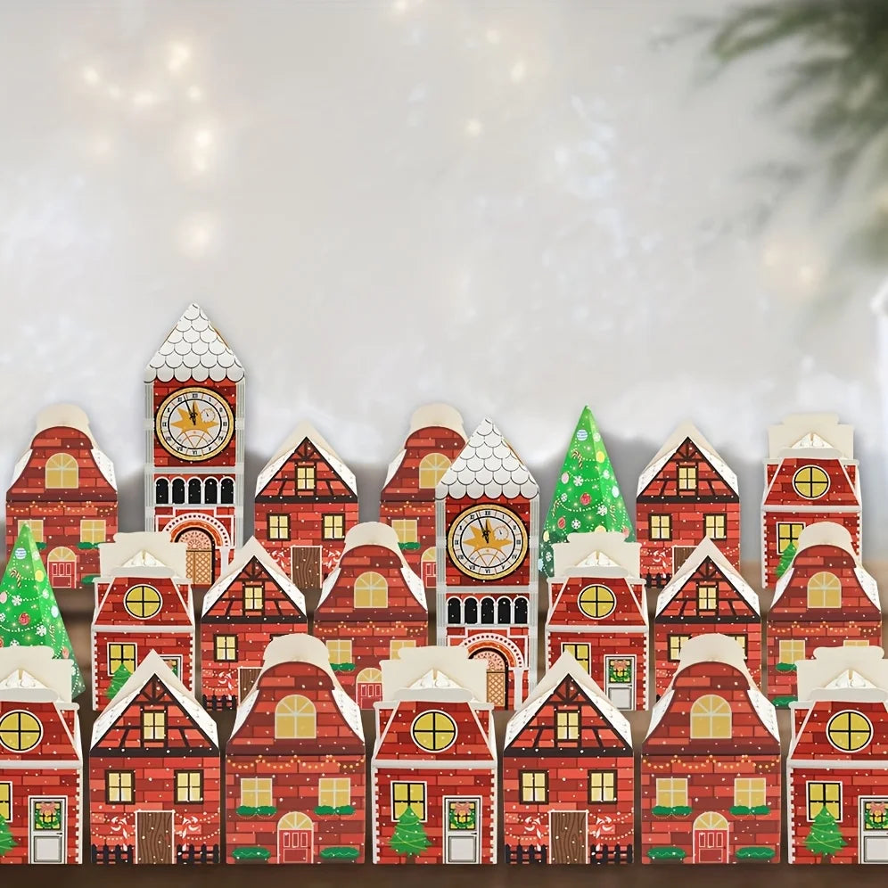 Kerst Adventskalenderdozen – Feestelijke Verpakking met Peperkoekhuis Ontwerp