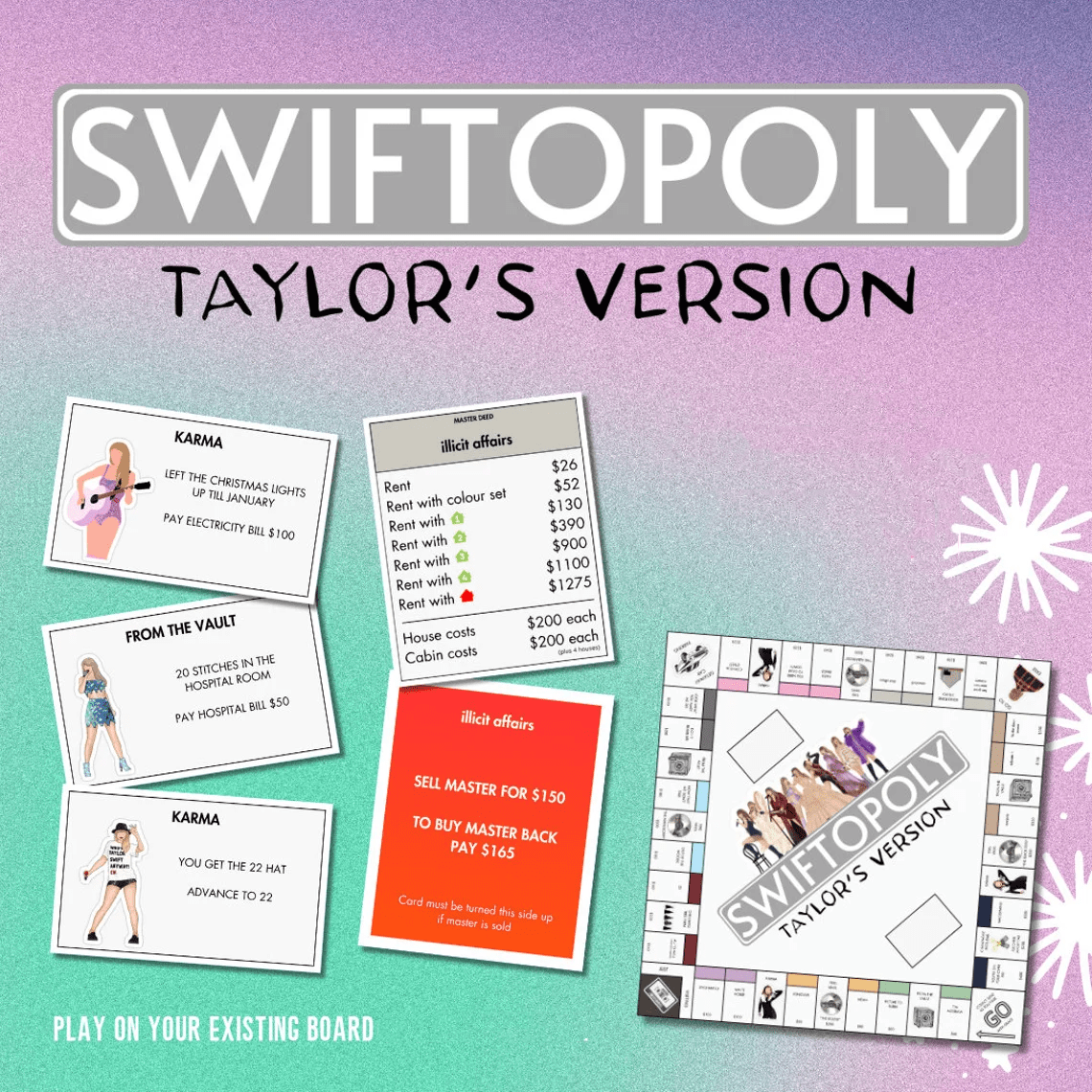 SWIFTOPOLY - TS 'Swiftie' Monopoly Board Game