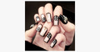 Black Rose Transparent Nails