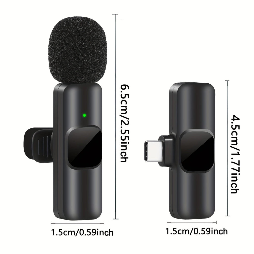 Wireless Lavalier Microphone for Video Recordings and Livestreaming – Compact Design with High Sound Quality and USB-C Connection