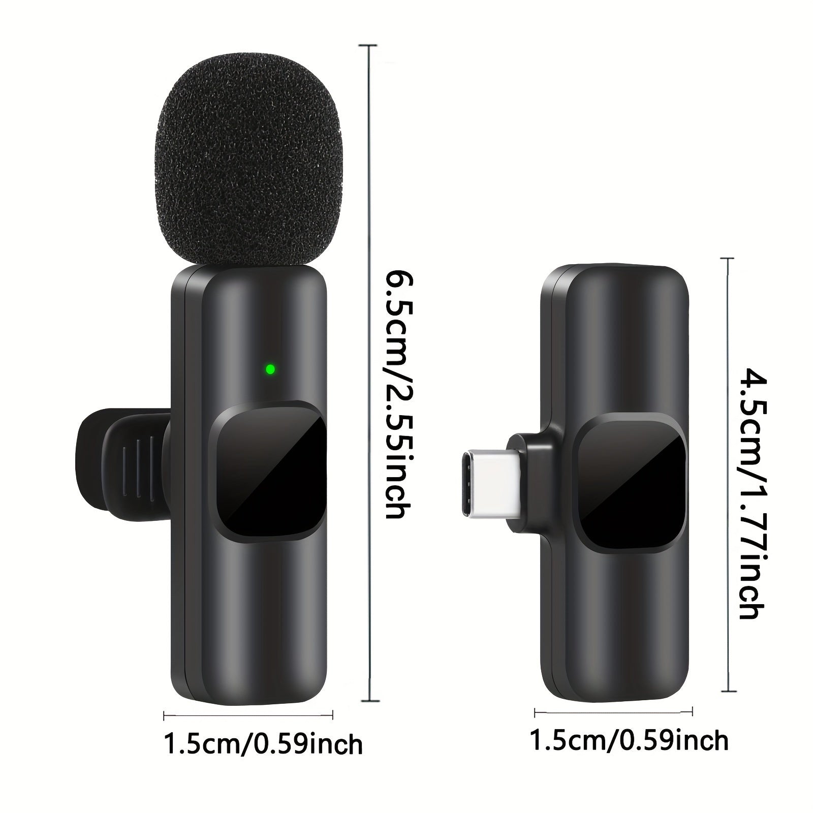 Wireless Lavalier Microphone for Video Recordings and Livestreaming – Compact Design with High Sound Quality and USB-C Connection