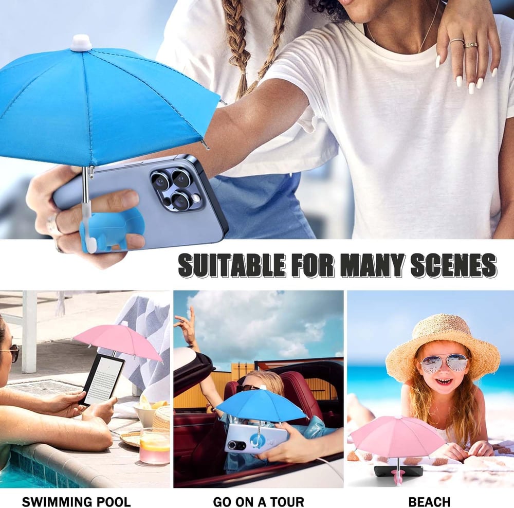 Phone umbrella suction cup stand for sun