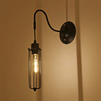 Metal Cylinder/Hexagonal Engaged Wall Lamp Farm 1 Lamp Restaurant Wall Mount Fixture in Black