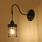Metal Cylinder/Hexagonal Engaged Wall Lamp Farm 1 Lamp Restaurant Wall Mount Fixture in Black