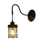 Metal Cylinder/Hexagonal Engaged Wall Lamp Farm 1 Lamp Restaurant Wall Mount Fixture in Black