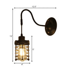 Metal Cylinder/Hexagonal Engaged Wall Lamp Farm 1 Lamp Restaurant Wall Mount Fixture in Black