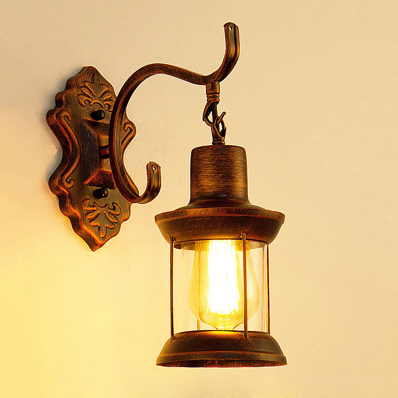 Weather Copper A Light Wall Lamp Rustic Style Clear Glass Petroleum Lighting Fixture