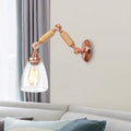 Tapered Clear Glass Wall Lamp Industrial Single Bulb Living Room Sconces Light in Rose Gold