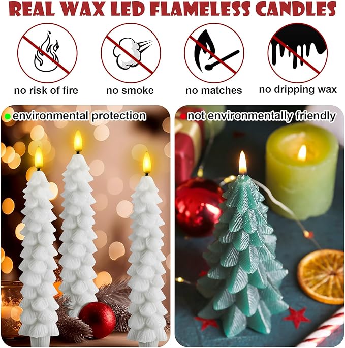 Flameless LED Candles with Remote Control – Realistic 3D Flickering Model LumaGlow