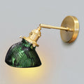Rotatable Wall Light for Adults Bedroom Metal Single Light Green and Brass Wall Lamp