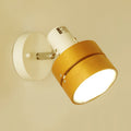 Study Room Drum Wall Lamp Corner Adjustable Wood Contemporary 1 Light Beige Wall Lamp