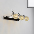Orbit Wall Light Sconce Modernist Stylish Clear Crystal 3/4 Lights Black Surface Cosmetic Mirror Light, Warm/White Light