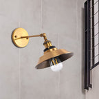 Rotatable Barn/Cone Shade Wall Lamp Industrial Style Metal 1 Head Wall Lighting Fixture in Brass for Kitchen