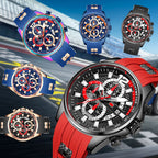 Waterproof motorsport watch for men with luminous