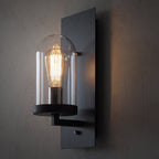 Industrial metal wall lamp 1-head bar lamp with glass shade for bedroom living room