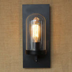 Industrial metal wall lamp 1-head bar lamp with glass shade for bedroom living room