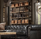 Vintage Industrial Style Wall Light Single Light with Flat Round, Flared Metal Shade for the Bar