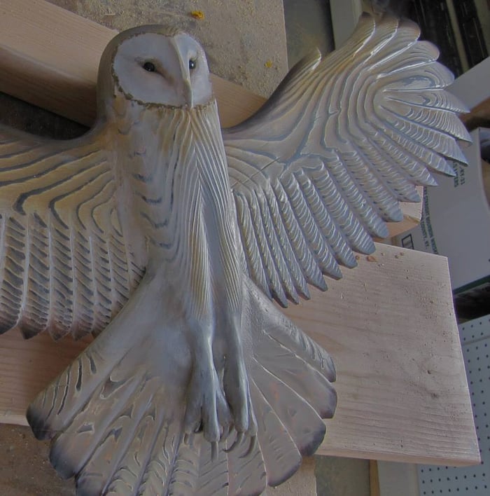 Handmade Wooden Owl Wall Decoration with Pre-Installed Hanging Hooks