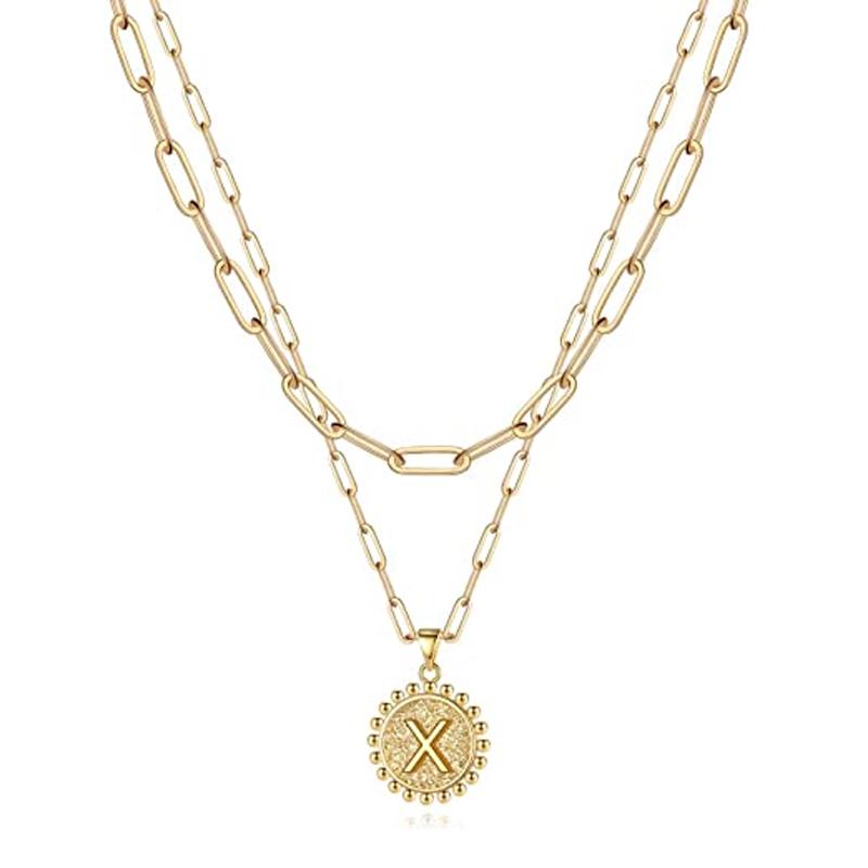 Golden Initial Necklaces for Women