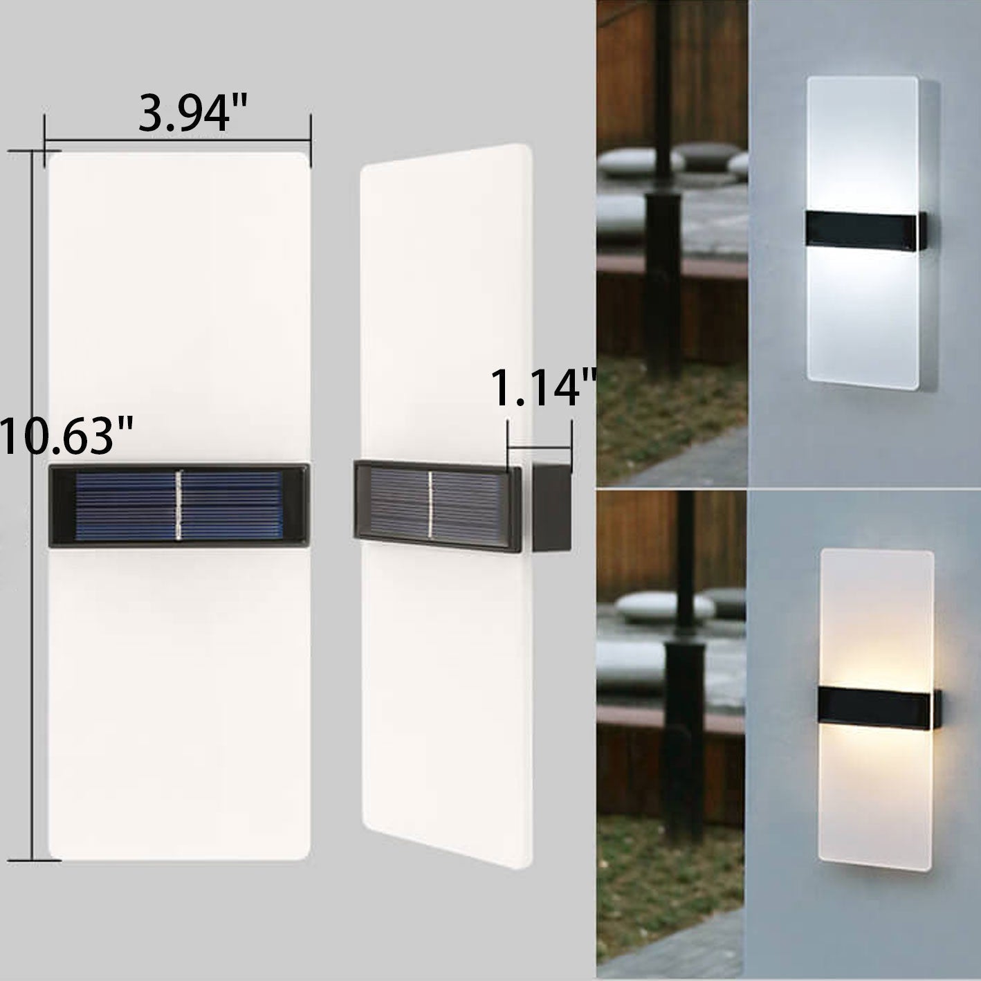 LumaZen Solar LED Wall Lamp | Weatherproof | Solar Powered Outdoor Lighting | Garden & Patio Decor