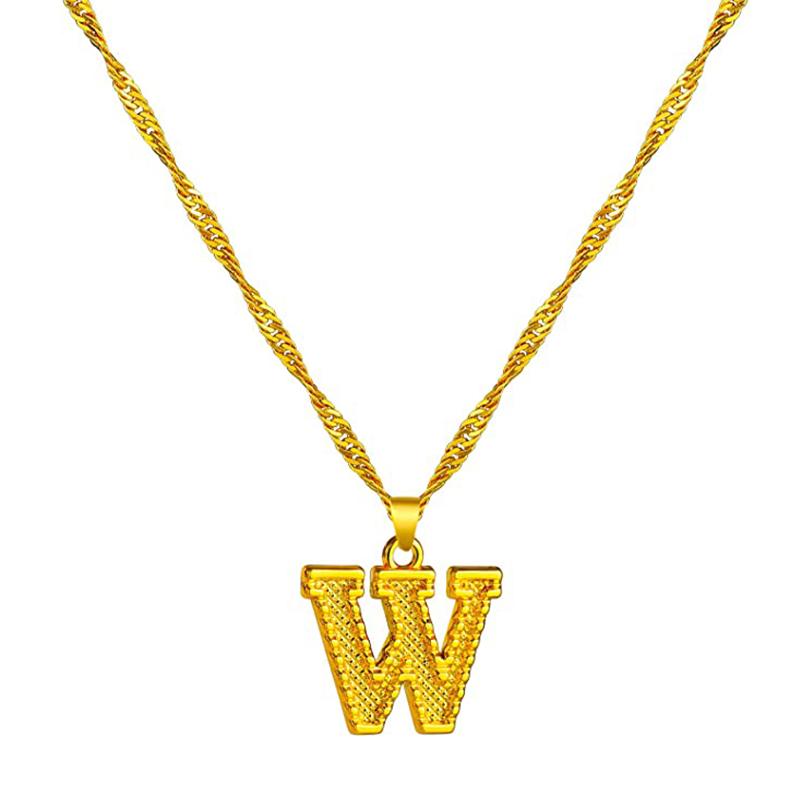 18K gold-plated initial letter necklace