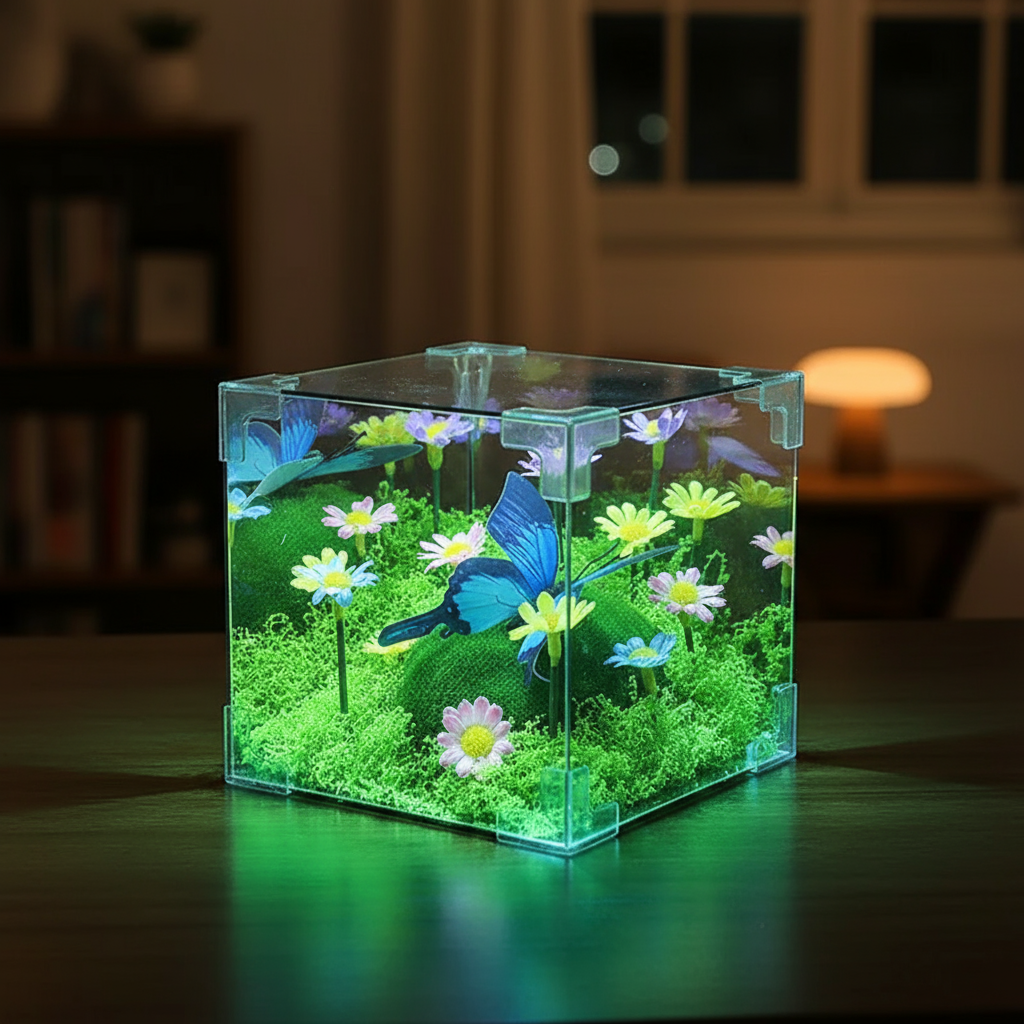 LED Butterfly Garden Cube Night Light Decor