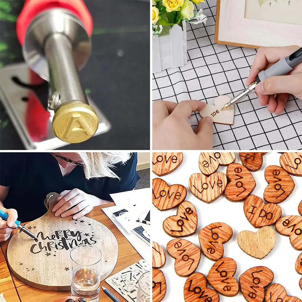 26/58-piece Letter Copper Embossing Set for DIY Wood and Leather Engraving