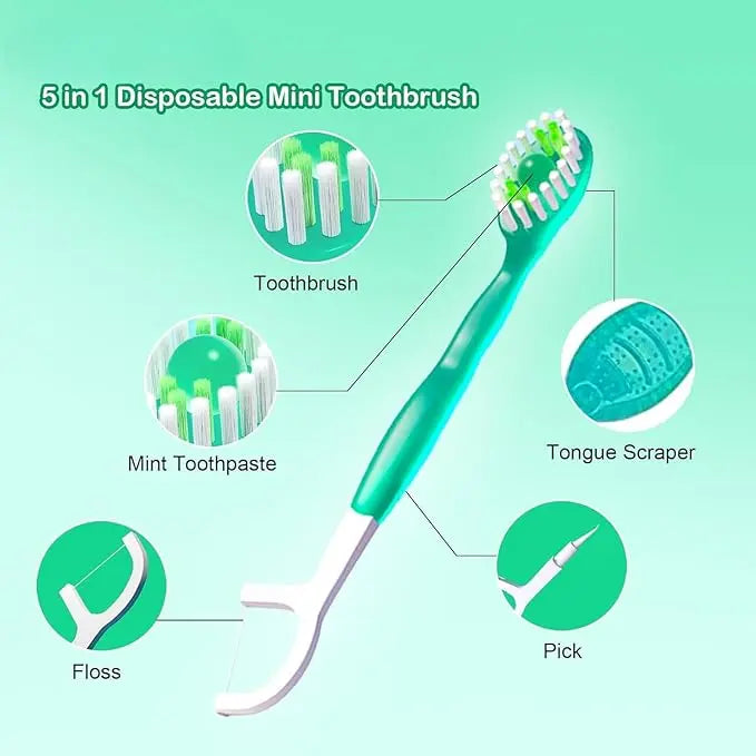26 pieces 5-in-1 mini toothbrush set