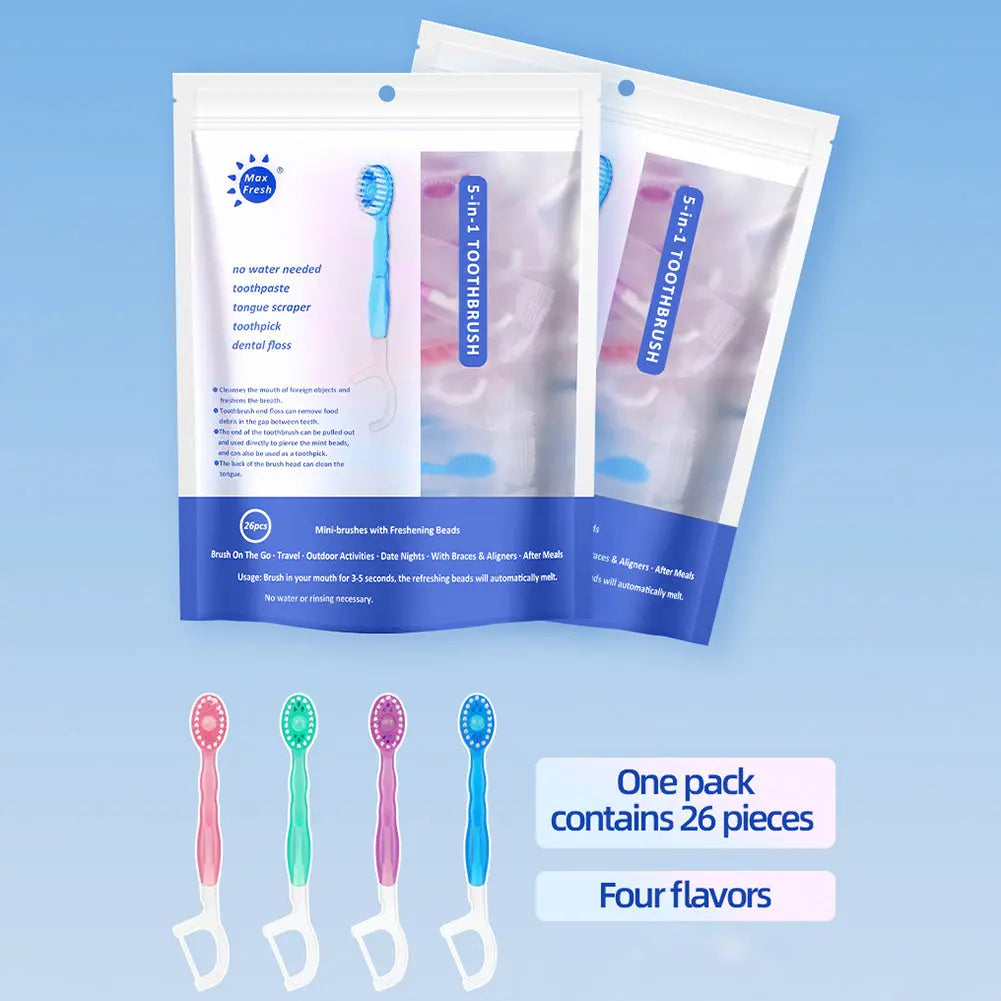 26 pieces 5-in-1 mini toothbrush set