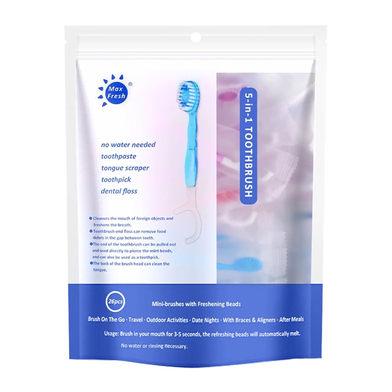 26 pieces 5-in-1 mini toothbrush set