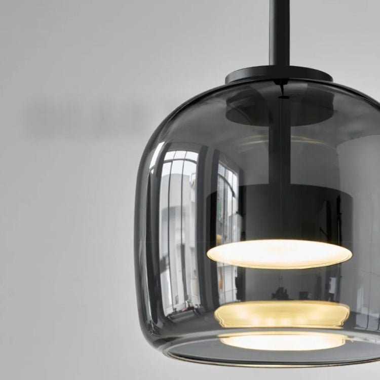 Nordic Black Glass Pendant Light Fixture - Modern Hanging Lamp for Kitchen Island & Dining Room