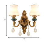 Vase White Glass Wall Mount Light Nordic Living Room 1/2 Heads Brass Wall Lamp