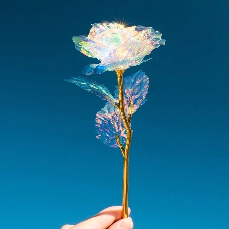 For the Gift to Your Loved Ones - Colorful Glass Rose
