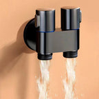 Double control valve made of brass – Water supply with matte black finish