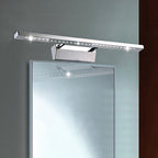 Rectangular Interior Mirror Light Stainless Steel 16"/19.5" W LED Modern Wall-Mounted Light in Chrome, Warm/White Lighting