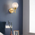 Spherical prism glass wall lamp minimalist single light brass wall lamp