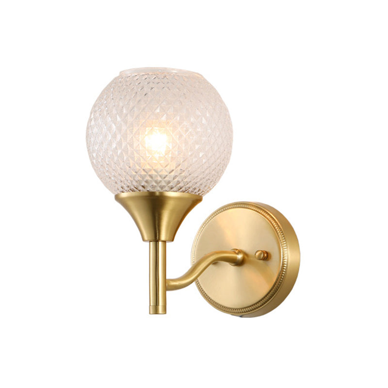 Spherical prism glass wall lamp minimalist single light brass wall lamp